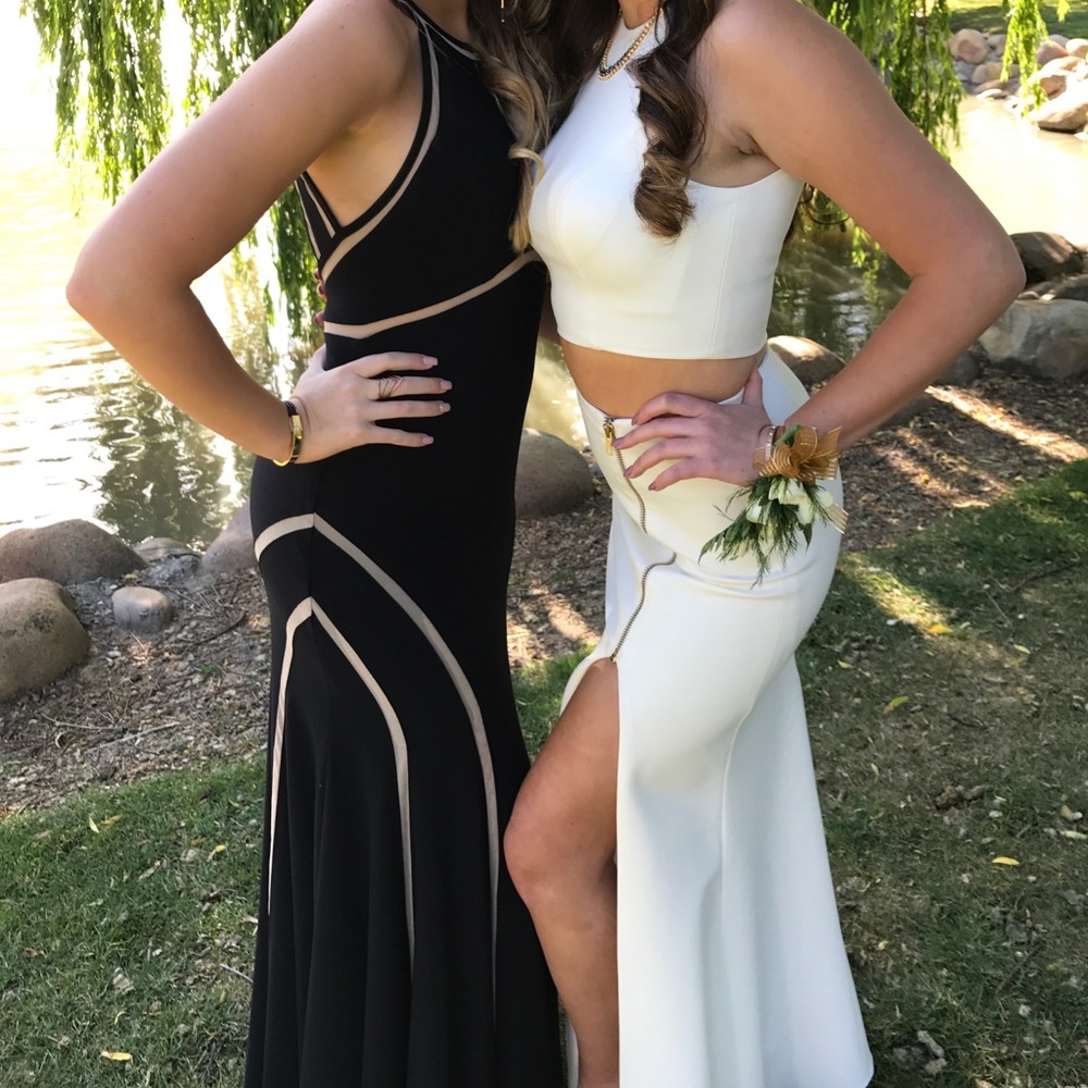 Sheri Hill white prom dress